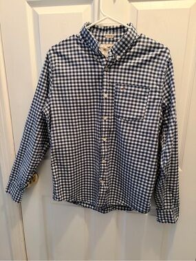 Abercrombie & Fitch Navy and White Gingham Button-Down Shirt